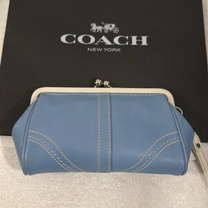 Coach Blue and White kiss lock Women's Bag
